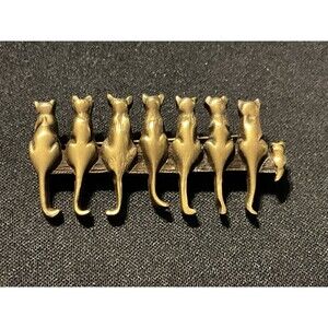 Museum Of Fine Arts Cats Backside Sittong On Long Bar 2in Gold Tone Brooch